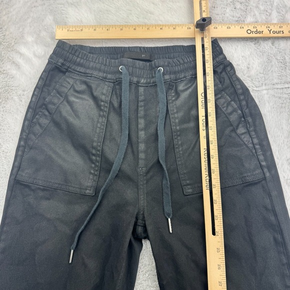 Joe's Jeans Sienna Coated Joggers Womens Small Black High Rise Stretch Tapered - Picture 6 of 9